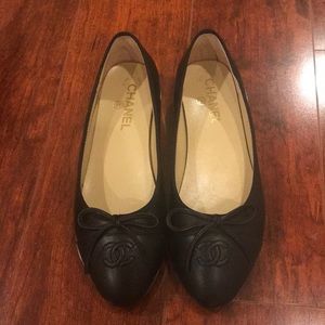 BLACK FLATS, CHANEL STYLE, SZ 39